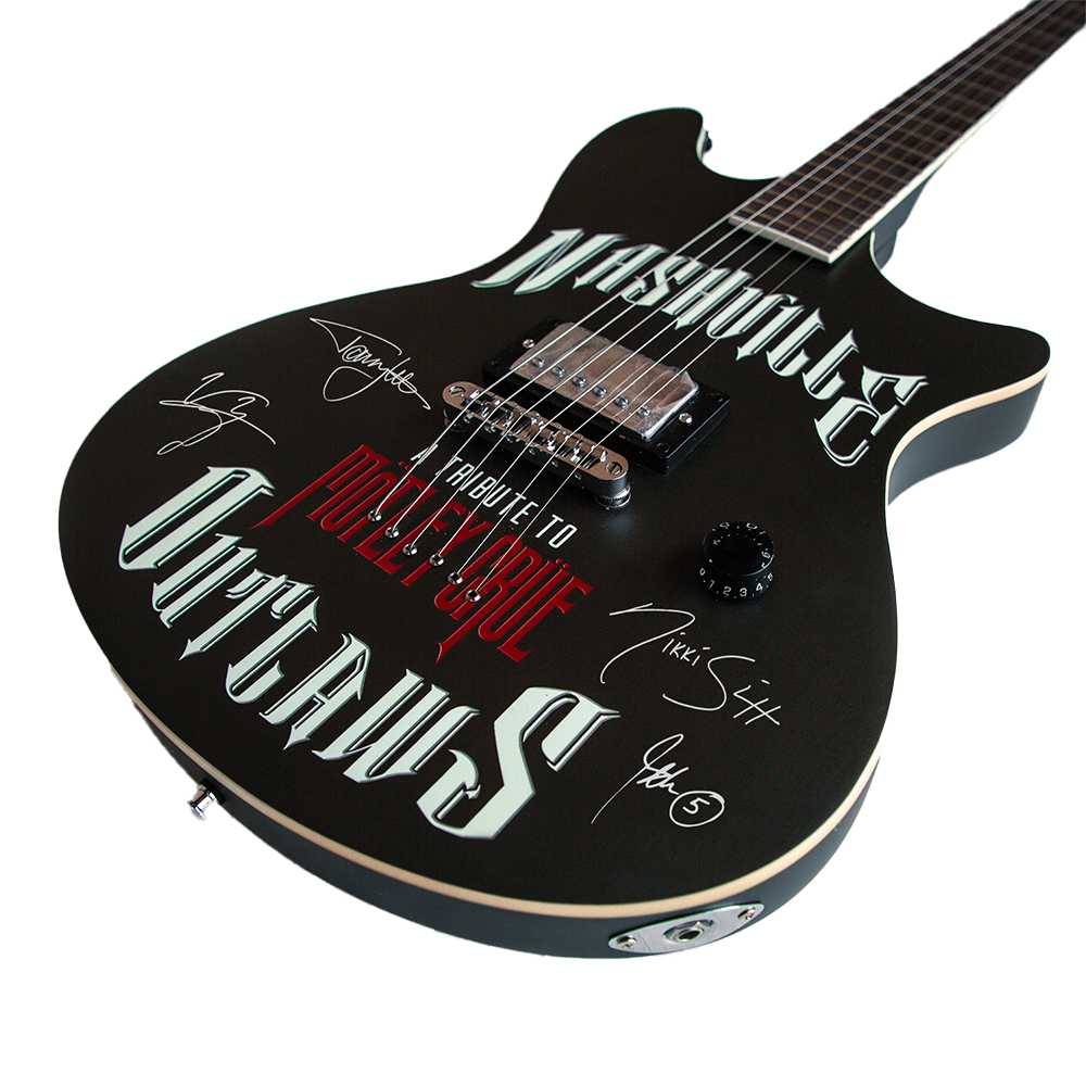 Nashville Outlaws Signed Guitar Side